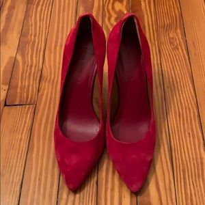 Banana republic red suede pumps